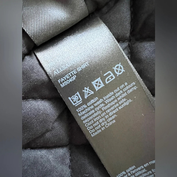 ALL SAINTS Fayette Plaid Slim Fit Puffer Shirt Jacket 100% Cotton shacket S - Picture 11 of 11